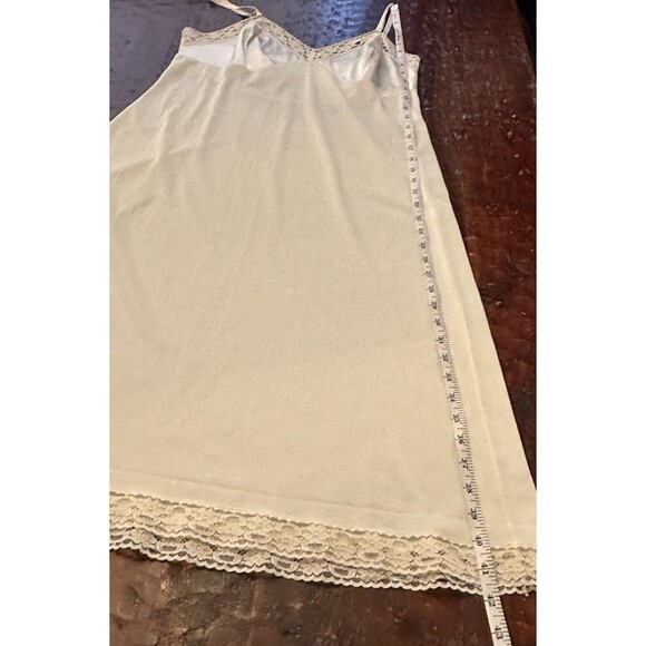 Vintage Satin/Nylon ? Ivory Slip Nightgown Lingerie Small/ Medium Women’s C3 - Picture 5 of 9